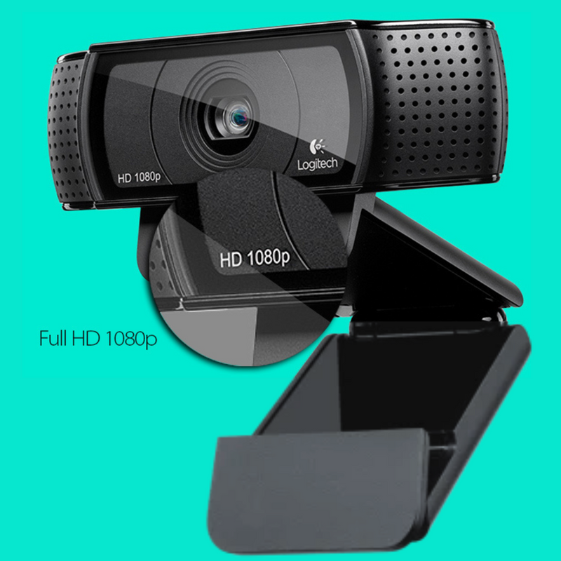 Câmera Web Logitech C920e HD Pro Widescreen para Gravação de Vídeo e Chat em 1080p USB Inteligente para Computador, Versão de Atualização C920 com Sensor CMOS.