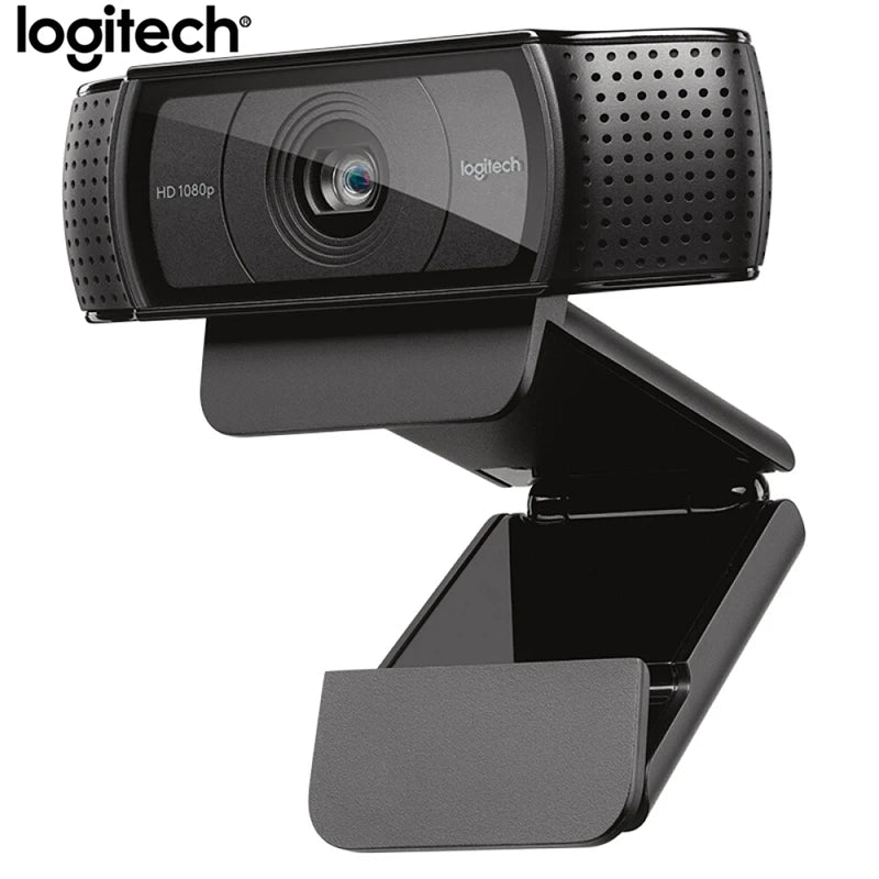 Câmera Web Logitech C920e HD Pro Widescreen para Gravação de Vídeo e Chat em 1080p USB Inteligente para Computador, Versão de Atualização C920 com Sensor CMOS.
